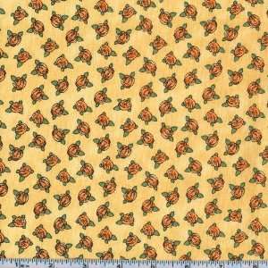  45 Wide Paper Dolls Roses Yellow Fabric By The Yard 
