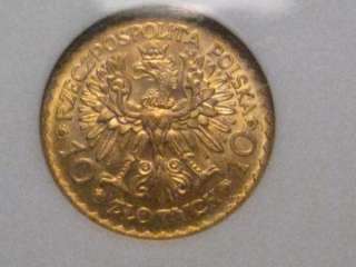NGC MS65 Rare Poland Gold coin, Boleslaw Chrobry 1925, 10 zlotych 