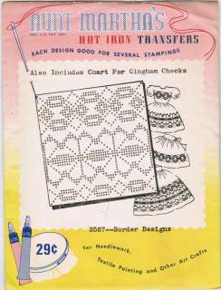 Border Designs Out of Production Aunt Marthas Hot Iron on Embroidery 
