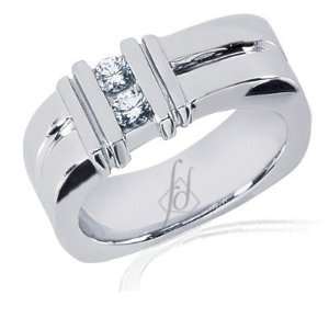  0.30 Ct Round Cut Diamond Wedding Mens Ring 14K SI2 COLOR 