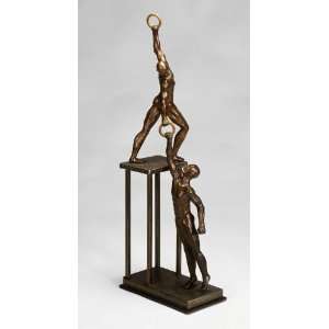   Up   Pair of male acrobats in old world gold finish: Home & Kitchen