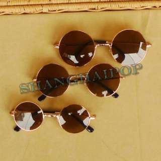 Dark Lens Sunglasses 60s Round Frame Shades Sunnies Vintage Retro 
