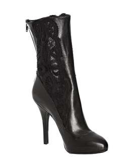 Dolce & Gabbana black leather mesh inset boots