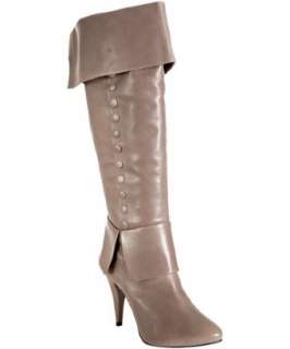 style #312024501 grey leather Suzie button detail cuffed tall boots