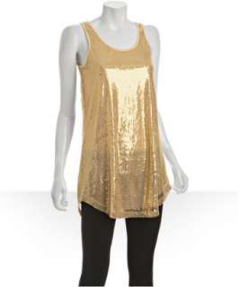Romeo & Juliet Couture gold sequin scoop neck tank dress  BLUEFLY up 