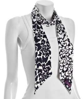 Diane Von Furstenberg navy butterfly silk jersey long scarf  BLUEFLY 