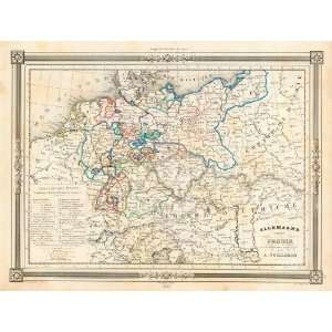  Vuillemin 1846 Antique Map of Germany