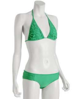 Maya emerald stretch ruffle halter bikini  BLUEFLY up to 70% off 