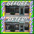 BUSINESS NAME STORE FRONT SIGN OPEN CUSTOM VINYL DECAL