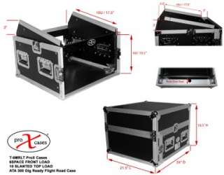 ProX 6 Space 10 Slanted 6U 10U Mixer DJ Combo Rack Laptop Flight Case 