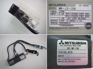 Mitsubishi Servo MR J2 10A HC MF13B Drive & Motor cnc  