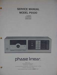 PHASE LINEAR PL P9500 CD PLAYER SERVICE MANUAL 34 pages  