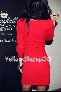 Korean women clubbing wrap bust dress red xs/s  