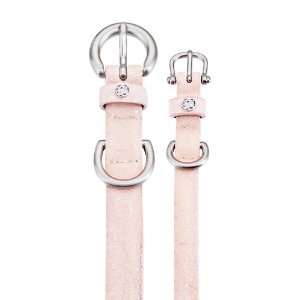  Polished Stingray Dog Collar   Pale Pink