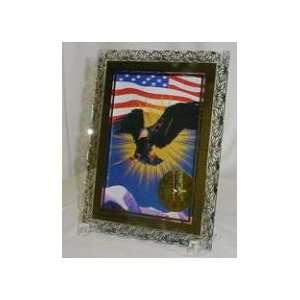   : Eagle & Flag   9 Inch X 6 1/2 Inch Table Top Clock: Home & Kitchen