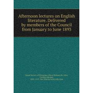  lectures on English literature. Delivered by members of the Council 