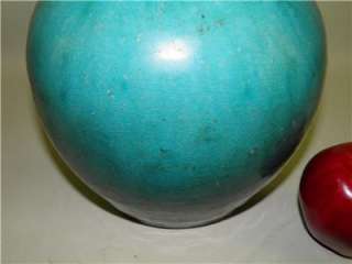 Antique Earthenware Pottery Blue Glaze Vase majolica  