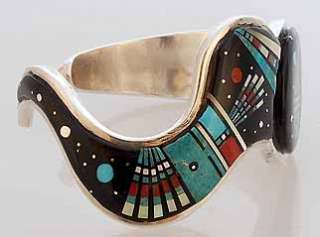 Navajo Ervin Tsosie Night Ceremony Inlay Bracelet  