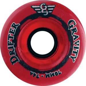  Gravity Burner 74a 66mm Trans Red Skateboard Wheels (Set 