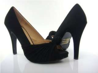 Black Platform High Heel Stiletto Peep Toe Heels  