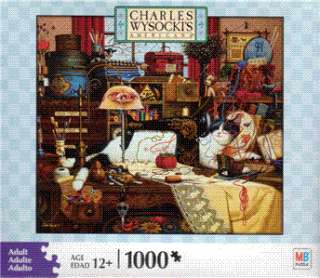 NEW* CHARLES WYSOCKI 1000 PC PUZZLE MAGGIE THE MESSMAKER SEWING 