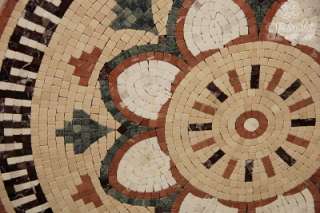 Tumbled Marble Travertine Mosaic Medallion Insert Tiles  