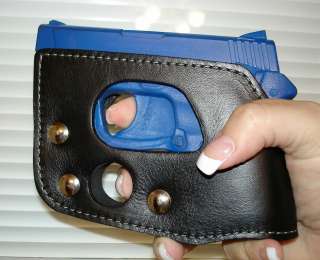   BODYGUARD 380 BLACK LEATHER SHOOT THROUGH POCKET WALLET GUN HOLSTER