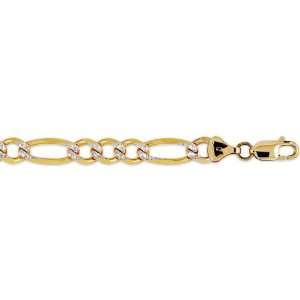  8.5mm White Pave Figaro Chain Jewelry