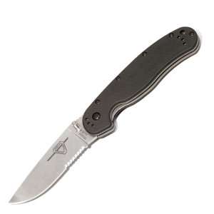   Ontario RAT Series Model 1 Satin Combo Edge Knife: Sports & Outdoors