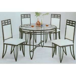  Black Matrix Round Table Set By Coaster Furniture