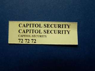 DECAL HO SCALE ARMORED CAR CAPITOL SECURITY  