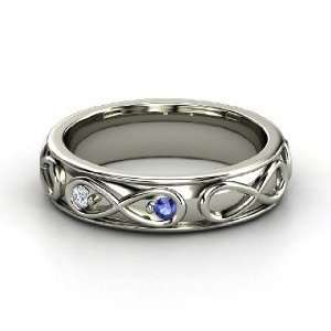 Infinite Love Ring, Platinum Ring with Sapphire & Diamond