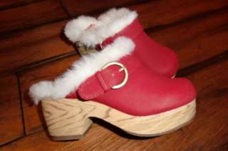 NWT Gymboree ALPINE SWEETIE Red Fur Clogs Shoes 9 10 11  