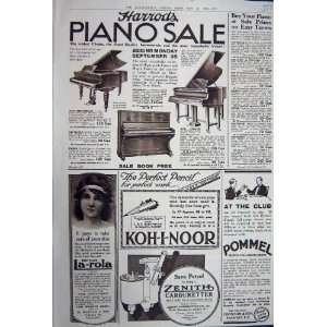  Advertisement 1922 Harrods Piano Pommel Pencil Zenith 