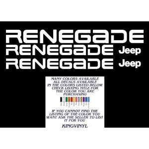  Jeep Wrangler Renegade Windshield & Hood Decal Set (White 