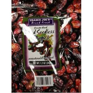 Trader Joes Freeze Dried Red Seedless Grapes Unsweetened & Unsulfured 