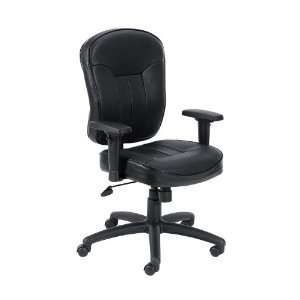  Boss Office Chairs Black Leather Task Chair with Arms 