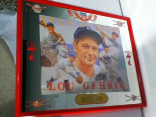 D2 SEAGRAMS 7 BEER SIGN LOU GEHRIG BASEBALL PLAYER WHISKEY 