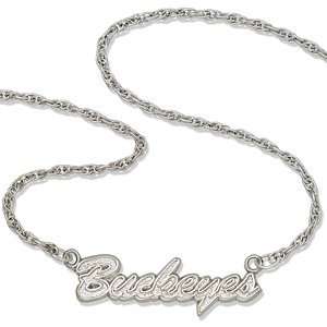 Ohio State Buckeyes 18in Sterling Silver Script Necklace