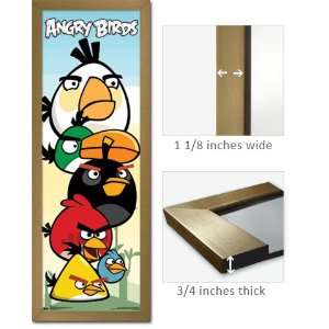  Gold Framed Angry Birds Group 12x36 Poster WP5563
