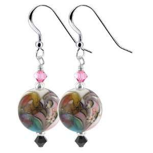   Crystal and Blown Glass Earrings Made with Swarovski Elements Jewelry