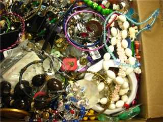 HUGE 20+LBS VINTAGE NOW JUNK CRAFT ALTERED ART JEWELRY LOT (2 