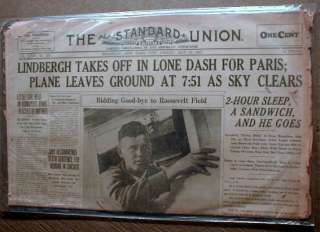 1927 Brooklyn NY newspaper CHARLES LINDBERGH FLIGHT New York to Paris 
