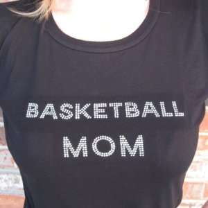  Clear Rhinestone Basketball Mom Shirt