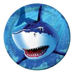   Converting Shark Splash Round Dinner Plates, 8 Count Toys & Games