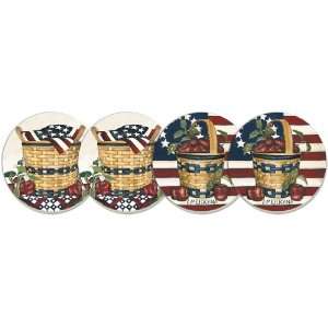  CounterArt Patriotic Baskets Absorbent Coasters, Set of 4 