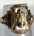   GOLD ENAMELED TROY HIGH SCHOOL 1964 GRADUATION CLASS RING SIZE 4 US