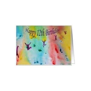   Birthday   Dancing Figures  Watercolor Painting Card Toys & Games