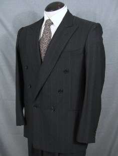Canali, Milano gray pinstripe double breasted suit ~40R  