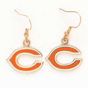  CHICAGO BEARS OFFICIAL LOGO EARRINGS: Sports & Outdoors